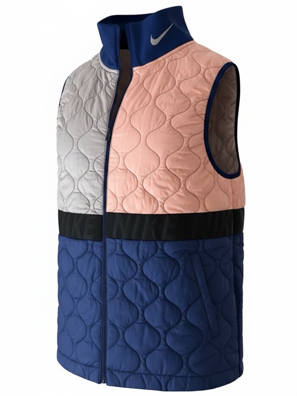 Nike Quilted Colorblock Vest in Pink, Gray & Blue